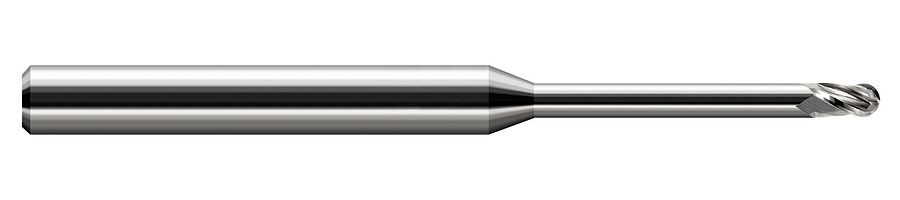 Picture of Harvey Tool 966112 Dia 4.75mm LOC 0.2810 OAL4.00 End Mill Standard Flute Standard Helix Carbide Uncoated Single End Ball NoseBall